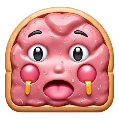 kawaii crying EMOJI made of SPAM MEAT sticker