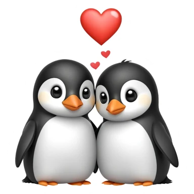 2 love penguins  sticker