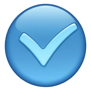 Verified just blue color tick mark  sticker