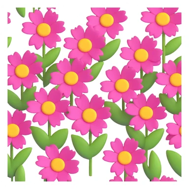 pink flowers with yellow centers, cute and playful design, different perspective sticker