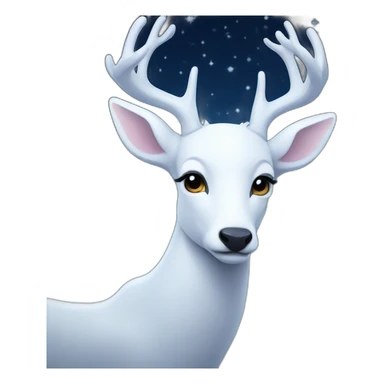 white deer in the starlight sticker