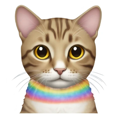 Cat wearing rainbow shirt sticker