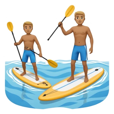 paddleboarding buddies  male wafer 2 paddle boards sticker