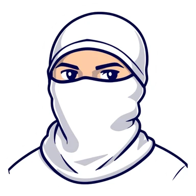 A cool hustler wearing a white balaclava and looking confident sticker