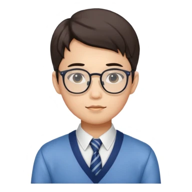 Small omega male Asian with glasses and preppy outfit  sticker