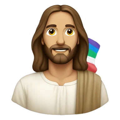 Jesus Christ with pride flag  sticker