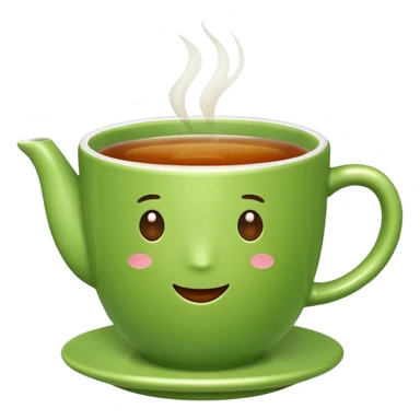 emoji green cup with tea sticker