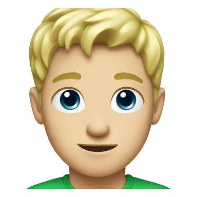 Blue eyed blonde boy in green shirt sticker