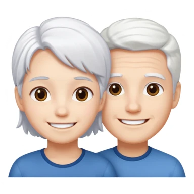pure white hair, cute Boy girl sticker