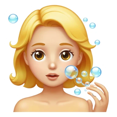 face blowing bubbles sticker