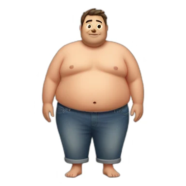 fat guy with big belly without shirt sticker
