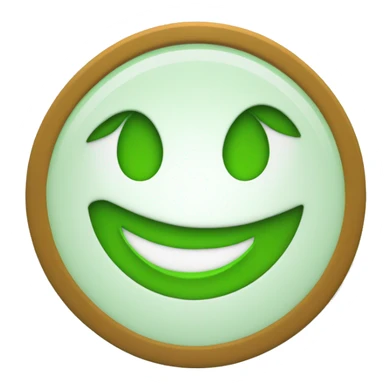a green A on a white background, encircled by a green circle sticker