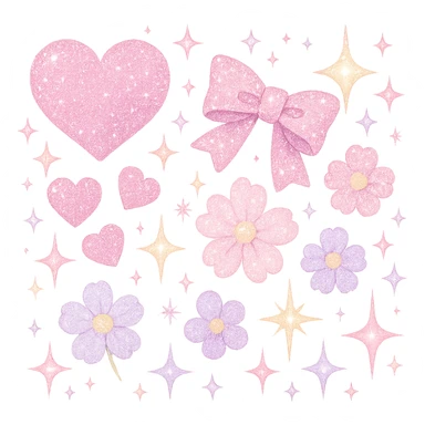 sparkling girly, glamorous and cute sticker
