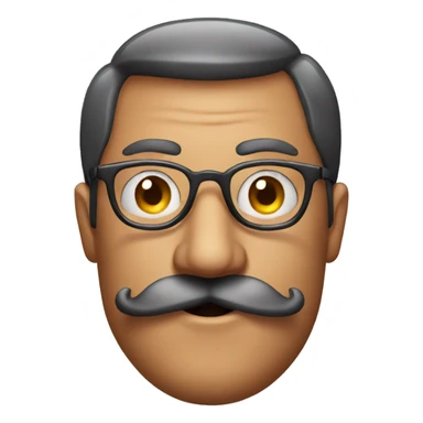 Man with moustache with glasses with cigar sticker