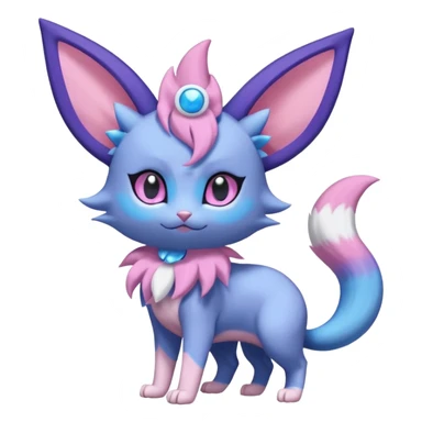 Espeon-Sylveon-Purrloin-Meowstic-Fakémon-hybrid-creature (full body)  sticker