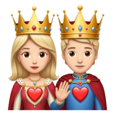 Queen and king heart holding hands sticker