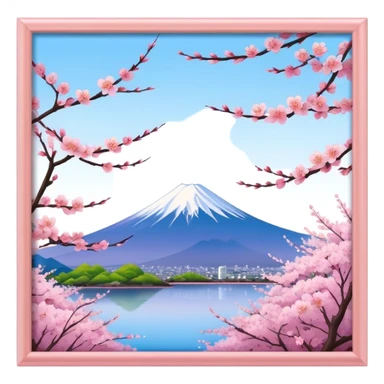 Cherry blossom scenery, Mount Fuji sticker