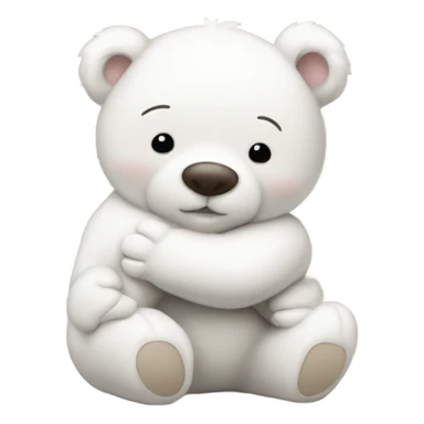 Happy white momma teddy bear hugging a happy baby bear sticker