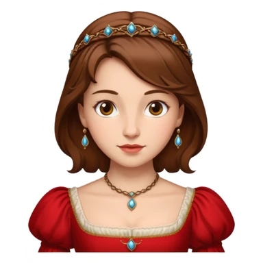 Renaissance lady – brown hair, red dress  sticker