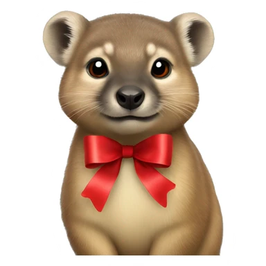 hyrax with red bow sticker