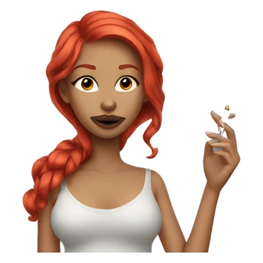 Red Hair Beautiful Smoking vape sticker