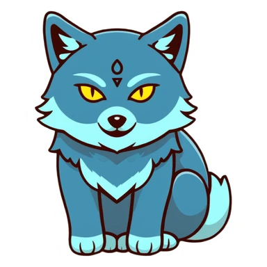 Spiritual wolf with glowing third eye sticker