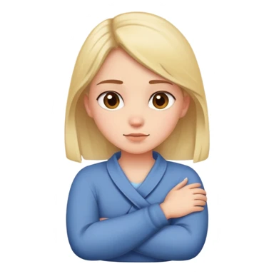 Crossed arms around neck girl  sticker