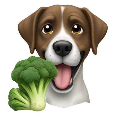 dogs eating brocoli sticker