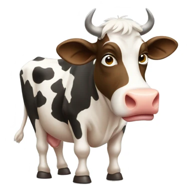 Cow listen to music sticker