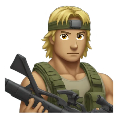 rambo in anime style sticker