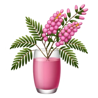 Pink Mimosa with flower  sticker