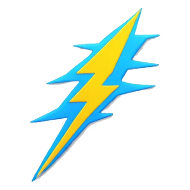 Lightning bolt yellow and blue sticker