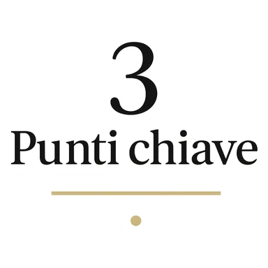 text '3 Punti chiave' in modern font with typographic accent, black and gold, minimal decoration like a line or dot, suitable for professional presentations sticker