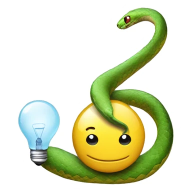 A snake with a lightbulb instead of a head, and a battery connected to his tail sticker
