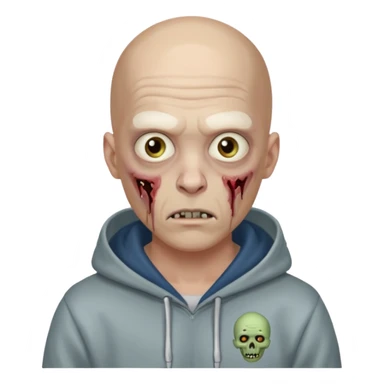bald zombie with "VOVA MALTSEV" hoodie sticker