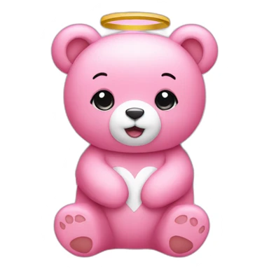 A Pink bear with angel wings sticker