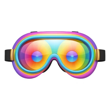 gold simulation rainbow visor goggles sticker