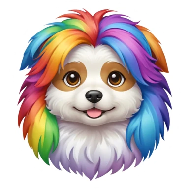Dog with rainbow hair sticker