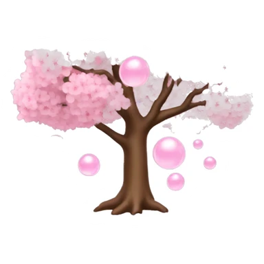cherry blossom tree with bubble sticker