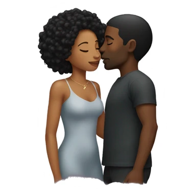 Black man kissing black woman sticker