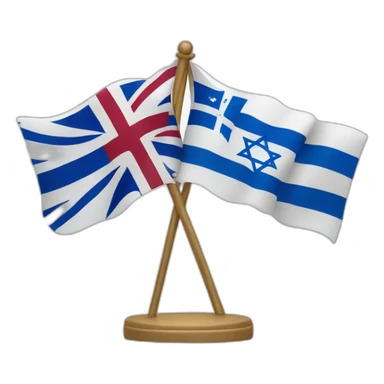 flag of israel and flag of England, waving together sticker