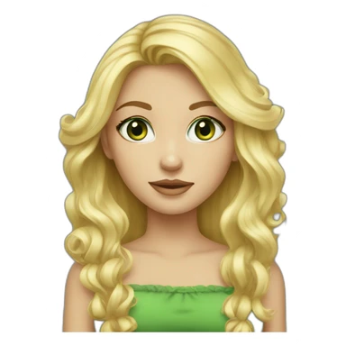 Blonde-hair-big-green-eyes-girl sticker