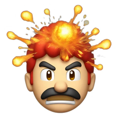 exploding head mario sticker