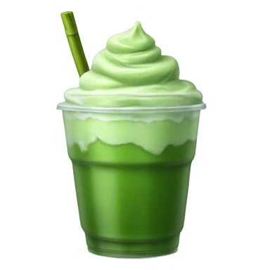 Realistic iced matcha sticker