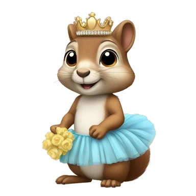 Squirrel with tutu and tiara  sticker