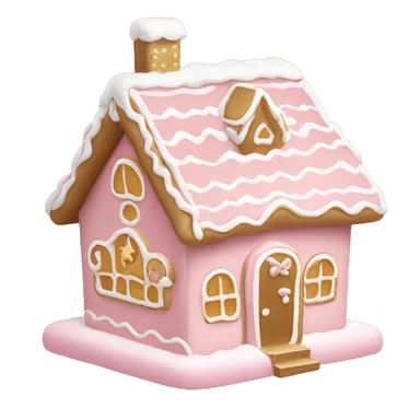 light pink and gold and white gingerbread house sticker