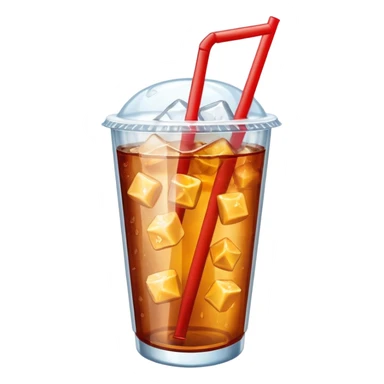 soft drink cup from a fast food restaurant with ice cubes visible sticker