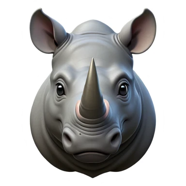 cinematic-noble-rhinoceros-portrait-emoji,-poised,-with-a-massive,-powerful-build-and-a-thick,-hide-of-slate-gray,-deep-set-soulful-piercing-eyes,-simplified-yet-sharp-and-sophisticated-features,-highly-detailed, with large black eyes, szoomed out showing houlders sticker