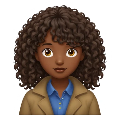 Fais la frange plus tordu la peau plus foncé et les cheveux bruns et bien plus long mais avec les cheveux bouclés  fais la peau un peu plus foncée et la frange vrm pas droite pas égal  et les cheveux tres long sticker