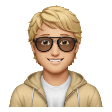 logan paul emoji, wearing sunglasses, confident smile sticker